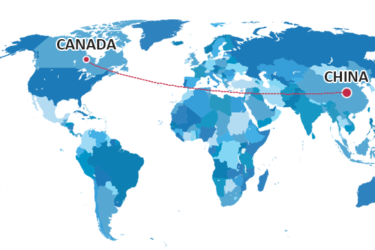 cargo ship from China to Canada	