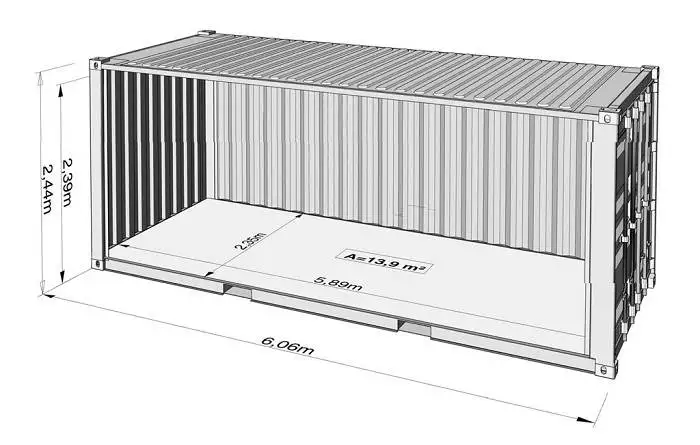 shipping container width